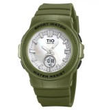 Cumpara ieftin Ceas de dama Tio Sport Digital Quartz Dual Time Data Casual Army Verde