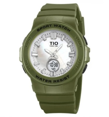 Ceas de dama Tio Sport Digital Quartz Dual Time Data Casual Army Verde foto