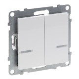 Intrerupator dublu conectat Legrand Suno alb 722182