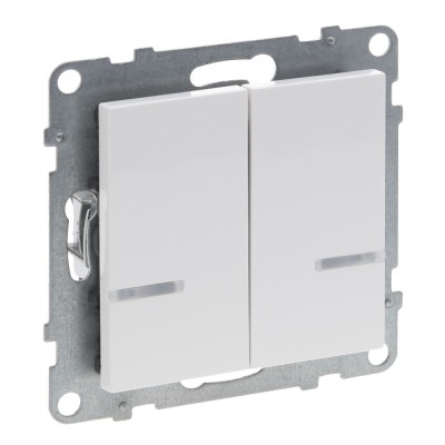 Intrerupator dublu conectat Legrand Suno alb 722182 foto