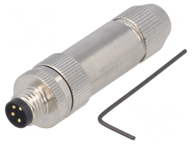 Conector M8 4-Pin Drept Ecranat pe Cablu IP67 30V