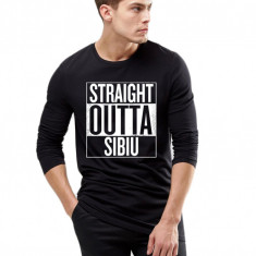 Bluza barbati neagra - Straight Outta Sibiu - L