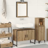 VidaXL Set de mobilier pentru baie cu ușă 2 pcs Maro 80 x 33 x 60 cm