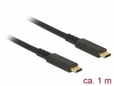 Cablu coaxial USB 3.1 Gen 2 (10 Gbps) type C la type C PD 3A E-Marker T-T 1m, Delock 85207