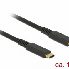 Cablu coaxial USB 3.1 Gen 2 (10 Gbps) type C la type C PD 3A E-Marker T-T 1m, Delock 85207