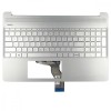 Carcasa superioara cu tastatura iluminata palmrest Laptop, HP, 15-DY, 15T-DY, 15S-EQ, 15-EF, 15S-FQ, 15Z-EF, TPN-Q222, M17185-001, M17185-271, arginti