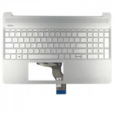 Carcasa superioara cu tastatura iluminata palmrest Laptop, HP, 15-DY, 15T-DY, 15S-EQ, 15-EF, 15S-FQ, 15Z-EF, TPN-Q222, M17185-001, M17185-271, arginti