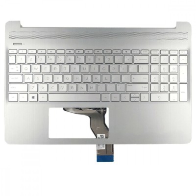 Carcasa superioara cu tastatura iluminata palmrest Laptop, HP, 15-DY, 15T-DY, 15S-EQ, 15-EF, 15S-FQ, 15Z-EF, TPN-Q222, M17185-001, M17185-271, arginti foto