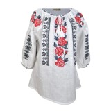 Bluza dama tip ie 024, alb/gri , marimea 3XL