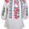 Bluza dama tip ie 024, alb/gri , marimea L