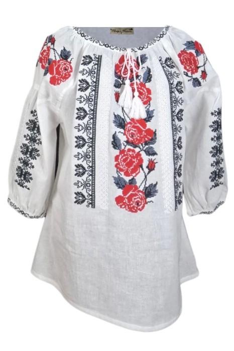 Bluza dama tip ie 024, alb/gri , marimea L