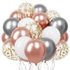 Set 50 baloane pentru petrecere, 40cm, alb, argintiu, roz Household NewTrend, Oem