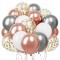 Set 50 baloane pentru petrecere, 40cm, alb, argintiu, roz Household NewTrend