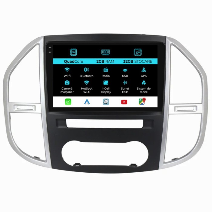 Navigatie Dedicata Mercedes Vito W447 (2014-2021), 10Inch, 2Gb Ram, 32Gb Stocare, Carplay