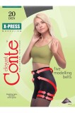 Ciorap Modelator cu Efect de Push-Up X-press 20 Den - Mocca, 3-M Standard, Conte Elegant