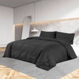 VidaXL Set cu husă de pilotă, negru, 260x240 cm, microfibră