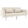 Canapea Extensibila Crem vidaXL, Material Textil, 175.5x98 cm, 3 pozitii inclinare + 2 perne incluse