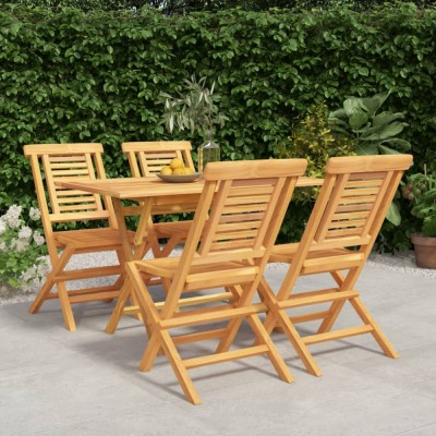 vidaXL Set masă pentru grădină, lemn masiv de tec, 5 piese 3154999 foto
