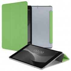 Husa pentru tableta Apple iPad 10.2" (2020)/iPad 10.2" (2021), Kwmobile, Verde/Transparent, Piele ecologica, 50343.07