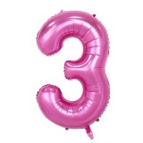 Balon din folie flippy, cifra 3, 81 cm, pentru aer sau heliu, mov