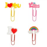Agrafe Metale Glow in the Dark, Set 4 Bucăți, Multicolor, Topper Love 5.5cm, Oem