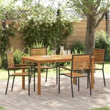 Cumpara ieftin Set de masa pentru gradina 5 buc. Negru Lemn Solid de Acacia