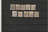 RO - 1890/91 LP 47 h - CIFRA IN PATRU COLTURI LOT 10 TIMBRE STAMPILATE 15 BANI