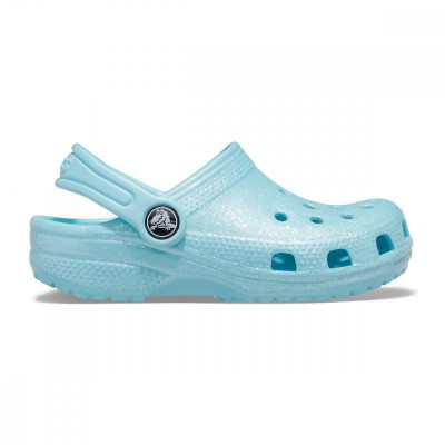 Saboti Crocs Kids&amp;#039; Classic Glitter Clog Albastru deschis - Ice Blue foto