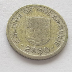 341. Moneda Mozambic 2.5 escudos 1935 - Argint 0.650