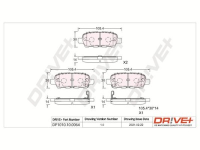 Dr!ve+ DP1010.10.0064 set placute frana,frana disc foto