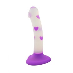 Dildo Leso Luminous Hearts S Clear/Purple