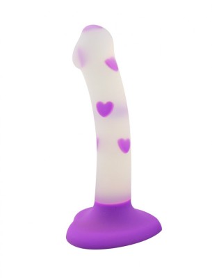 Dildo Leso Luminous Hearts S Clear/Purple foto