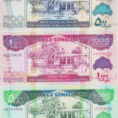 Bancnota 500, 1.000 si 5.000 Shilingi 2011 - P6h/20/21 UNC ( set x3 )
