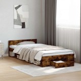 Cumpara ieftin Cadru de pat cu depozitare cu sertar Stejar fumuriu 80 x 200 cm