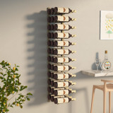 Suport sticle de vin montat pe perete, 36 sticle, auriu, fier GartenMobel Dekor, vidaXL