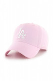 47brand șapcă de baseball din bumbac MLB Los Angeles Dodgers culoarea roz, cu imprimeu B-RGW12GWSNL-PTA, 47 Brand