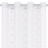 Perdea Decorativă, Model Franjuri cu Inele, Culoare Alb, Dimensiuni 140x260cm, Oem