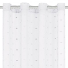 Perdea Decorativă, Model Franjuri cu Inele, Culoare Alb, Dimensiuni 140x260cm