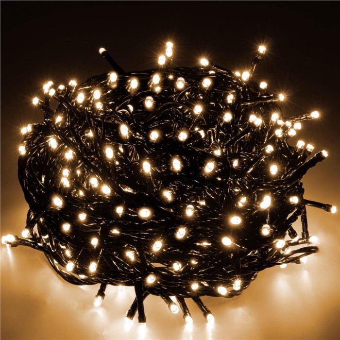 Instalatie lumini pentru bradul de Craciun, 91,5 metri, 1500 LED-uri, alb cald Household NewTrend