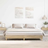 VidaXL Cadru pat fără saltea stejar sonoma, 180x200cm, lemn prelucrat