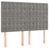 Cumpara ieftin Tablie de pat gri deschis 144x5x118/128 cm catifea