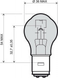 Bec auto cu halogen pentru far BestAutoVest 12V 45/40W BA20D Sym Duplo pentru faruri la motociclete, 1 buc. AutoDrive ProParts