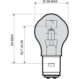 Bec auto cu halogen pentru far BestAutoVest 12V 45/40W BA20D Sym Duplo pentru faruri la motociclete, 1 buc. AutoDrive ProParts