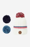 Cabaia caciula Manhattan culoarea alb, din tricot gros