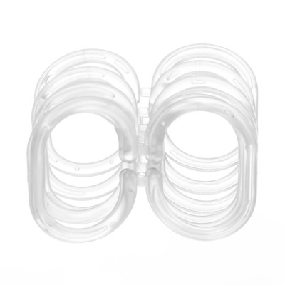 Inele perdea dus, plastic, transparente, AN0103, set 12 bucati foto