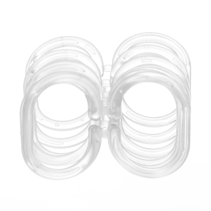 Inele perdea dus, plastic, transparente, AN0103, set 12 bucati