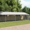 Cușcă c&acirc;ini cu acoperiș și ușă, gri, 10x2x2 m, oțel galvanizat