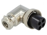 Mufă microfon 4 pini unghi 90&deg; pe cablu