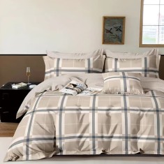 LENJERIE DE PAT PERCALLE IMPRIMAT (PRC127) - king size 6 piese cu husa