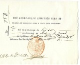 Muntenia Valahia 1835 ordin postal INAM rarisim al domnitorului Al. D. Ghika semnat de dr Gheorghe Arsachi ca Secretar al statului, cu sigiliul nou